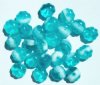 25 7x11mm Turquoise & White Marble Melon Beads